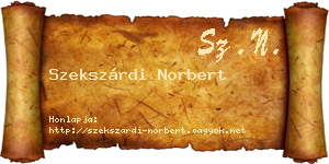 Szekszárdi Norbert névjegykártya