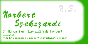 norbert szekszardi business card